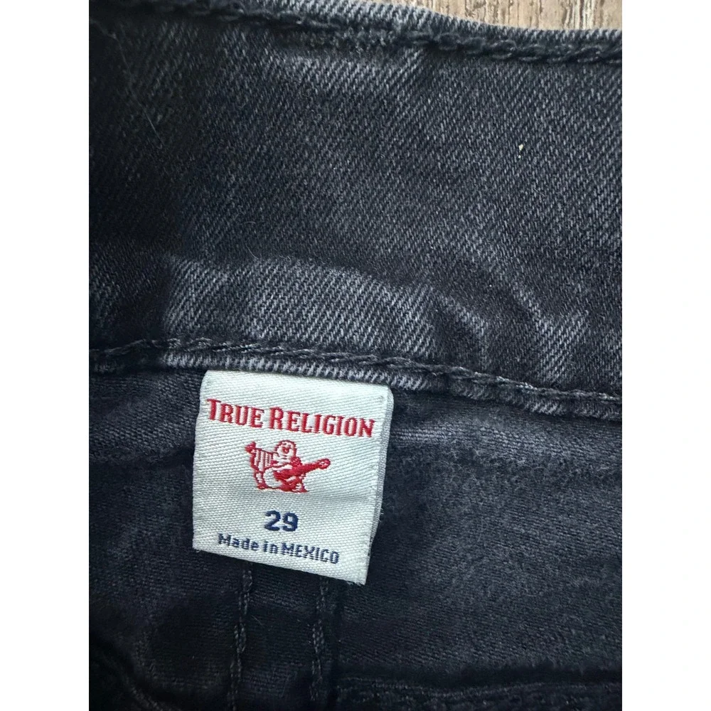 True Religion Ricky Relaxed Straight Jeans Black Washed Denim Size 29 Mens